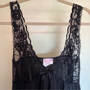 Vintage Black Lace Slip Dress